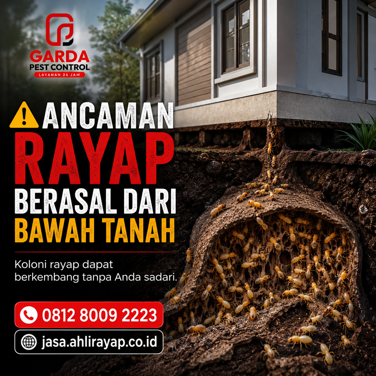 Ciri Ciri Sarang Rayap Kayu Kering dan Rayap Tanah di Rumah Serta Cara Mengatasinya